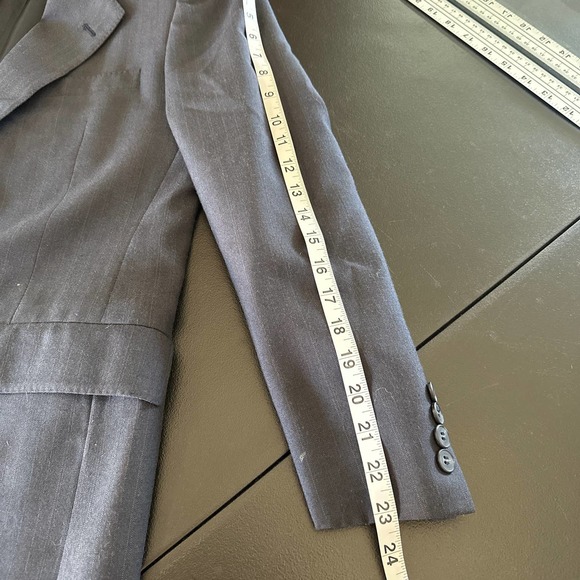 Lanvin Paris Vintage Blazer Lapel Collar Two Buttoned Long Sleeve Gray Size 40R - Picture 10 of 11